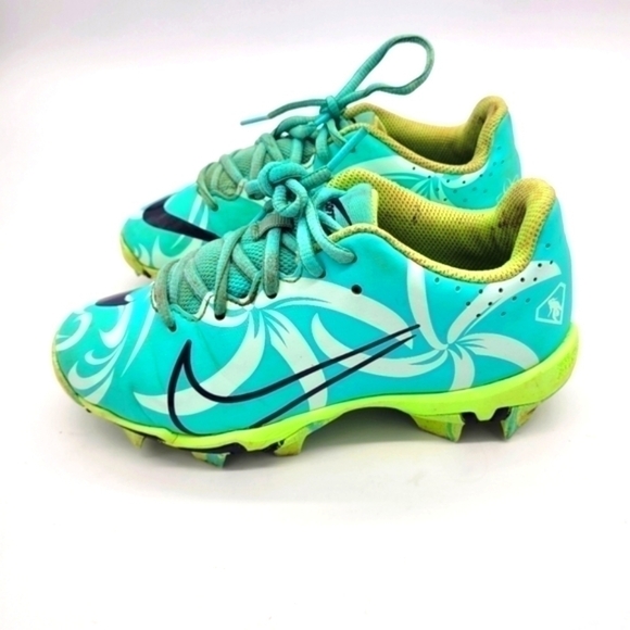 Nike Hyperdiamond 4 Keystone Dynamic Turquoise/Lime Glow Preschool Size 2 Youth - Picture 1 of 12